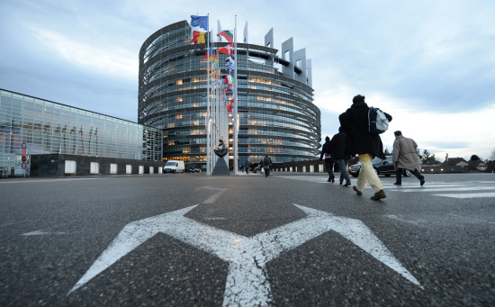 epa04559236 An exterior view of a building of the European Parliament in Strasbourg, France, 14 January 2015. The Louise Weiss building was named after a French writer and European politician.  EPA/PATRICK SEEGER